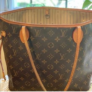 Louis Vuitton Neverfull Mm Brown Canvas Tote
